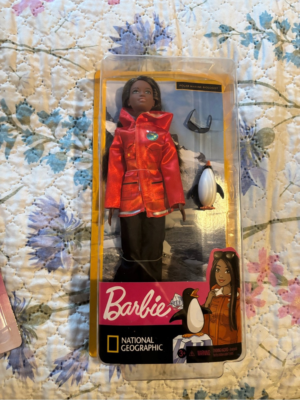 National Geographic Barbie Doll in Red Jacket with Black Pants